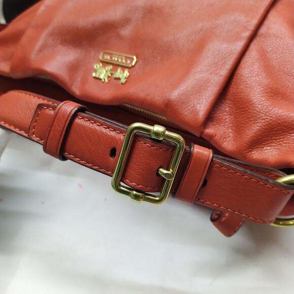 Coach Madison Orange Leather Zipper Closure Hobo Shoulder Bag - Picture 5 of 16